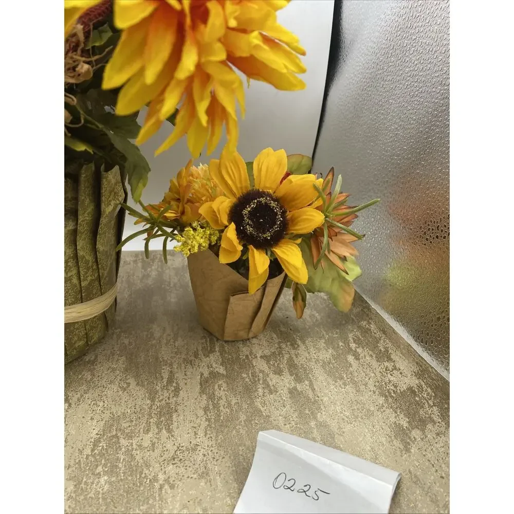 Whimsical Fall Scarecrow Floral Display in Pot Along With 2 Small Floral Pots